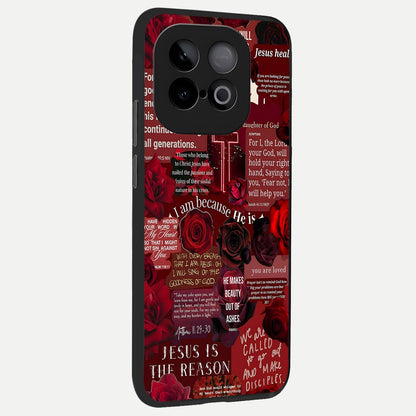  Jesus Love Heals back cover for iQOO Neo 10 slim fit glass case with vibrant aesthetic design