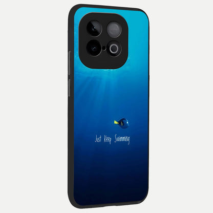  Just Keep Swimming back cover for iQOO Neo 10 slim fit glass case with vibrant aesthetic design