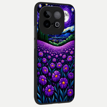  Lavender Moon Field back cover for iQOO Neo 10 slim fit glass case with vibrant aesthetic design
