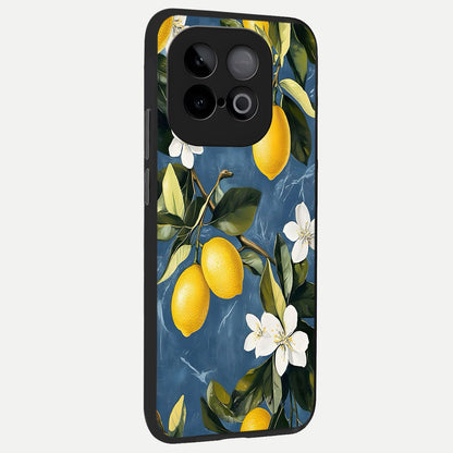  Lemon Dream Garden back cover for iQOO Neo 10 slim fit glass case with vibrant aesthetic design