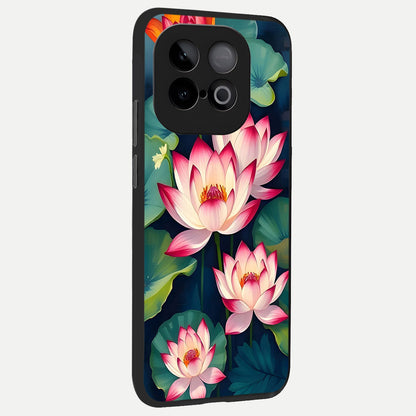  Lotus Dream Serenity back cover for iQOO Neo 10 slim fit glass case with vibrant aesthetic design