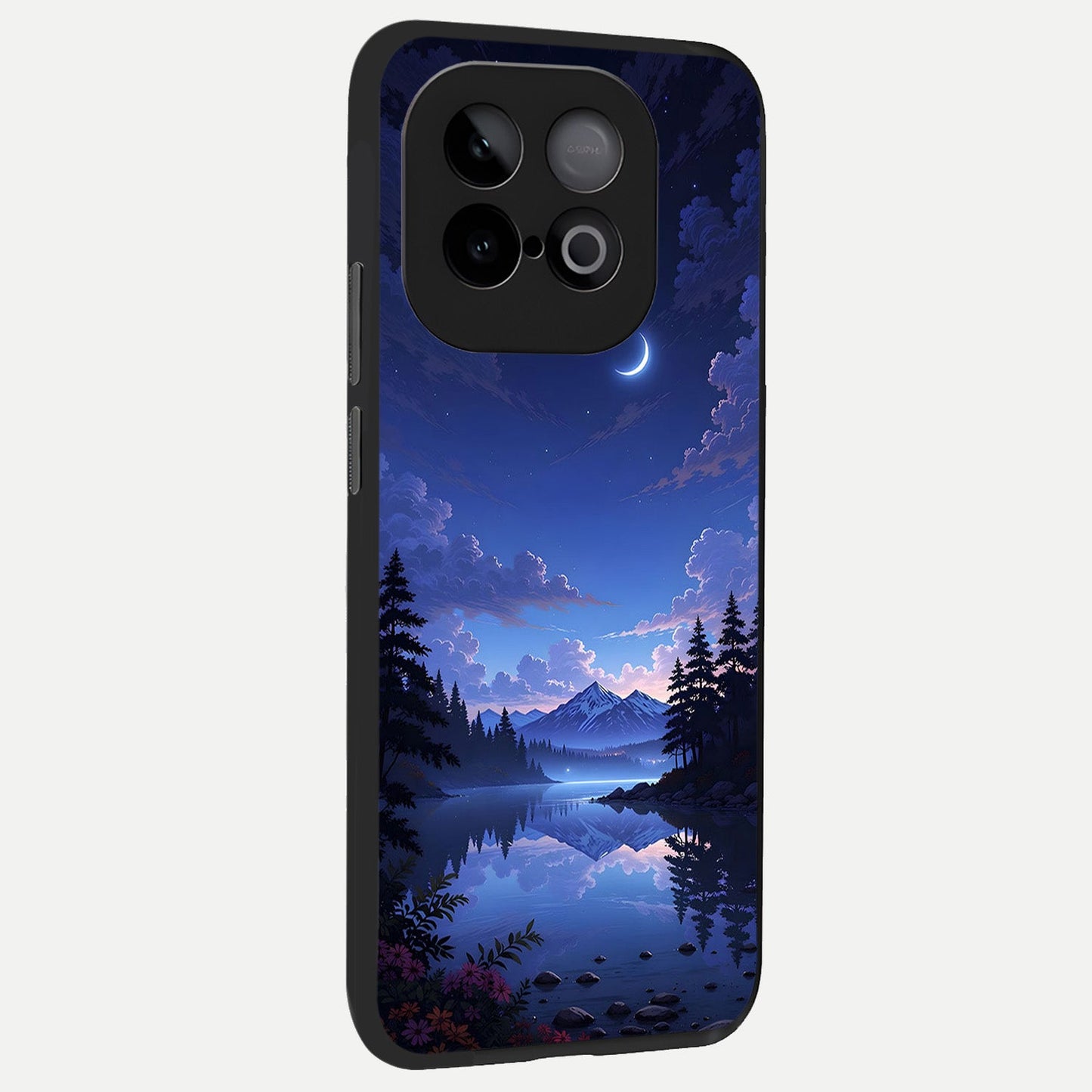  Midnight Lake Peace back cover for iQOO Neo 10 slim fit glass case with vibrant aesthetic design