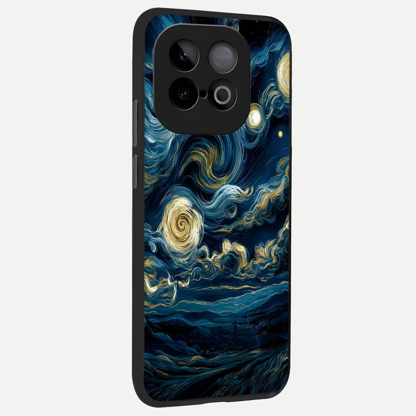  Midnight Sky Whirl back cover for iQOO Neo 10 slim fit glass case with vibrant aesthetic design