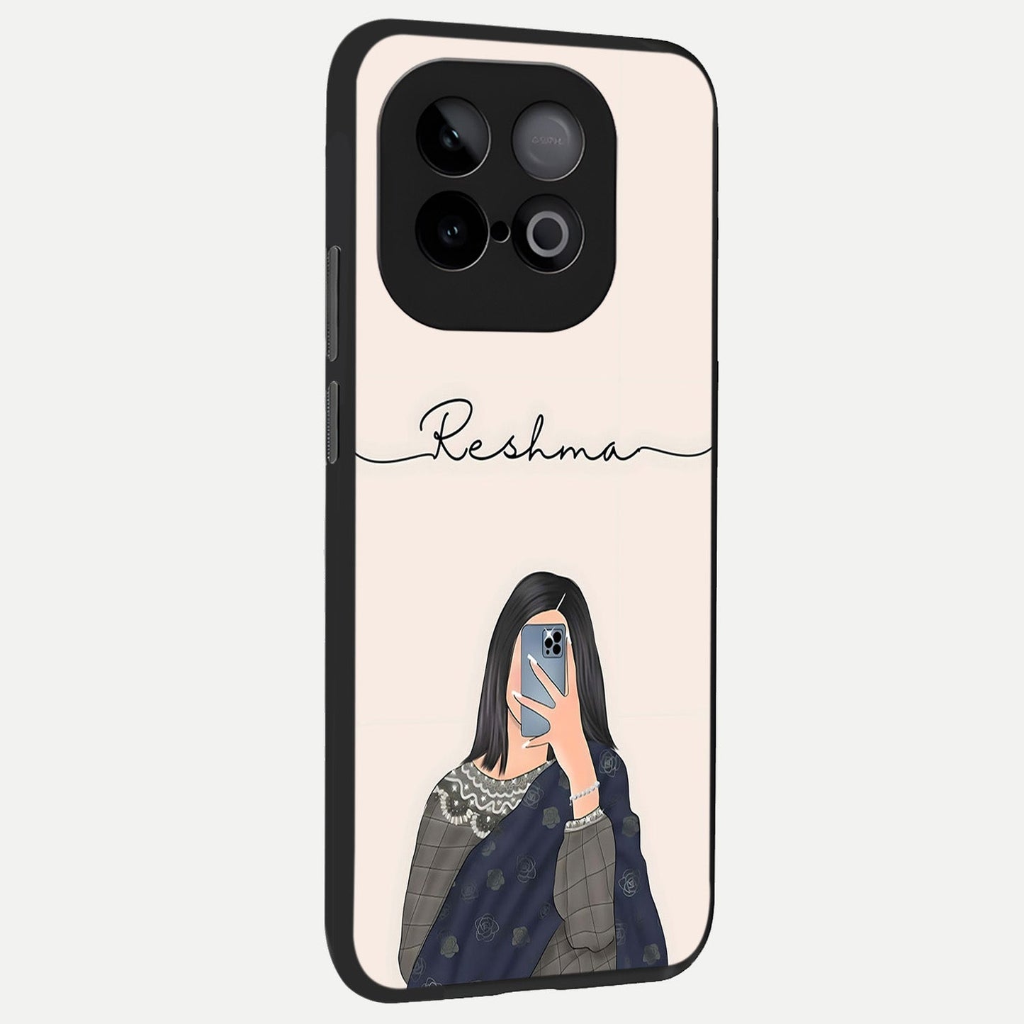  Mirror Mood Muse With Custom Name back cover for iQOO Neo 10 slim fit glass case with vibrant aesthetic design