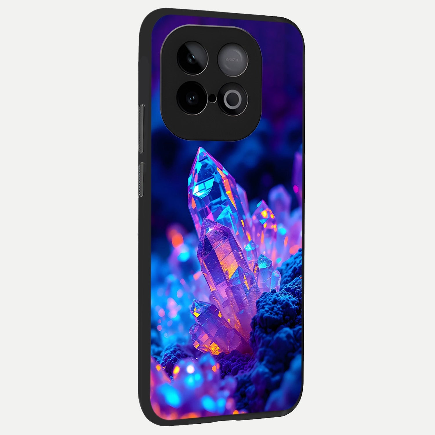  Neon Aura Shards back cover for iQOO Neo 10 slim fit glass case with vibrant aesthetic design