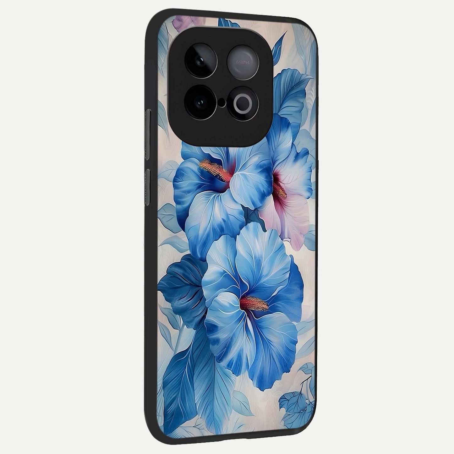  Ocean Hibiscus Grace back cover for iQOO Neo 10 slim fit glass case with vibrant aesthetic design