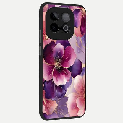  Pink Bouquet Florals back cover for iQOO Neo 10 slim fit glass case with vibrant aesthetic design