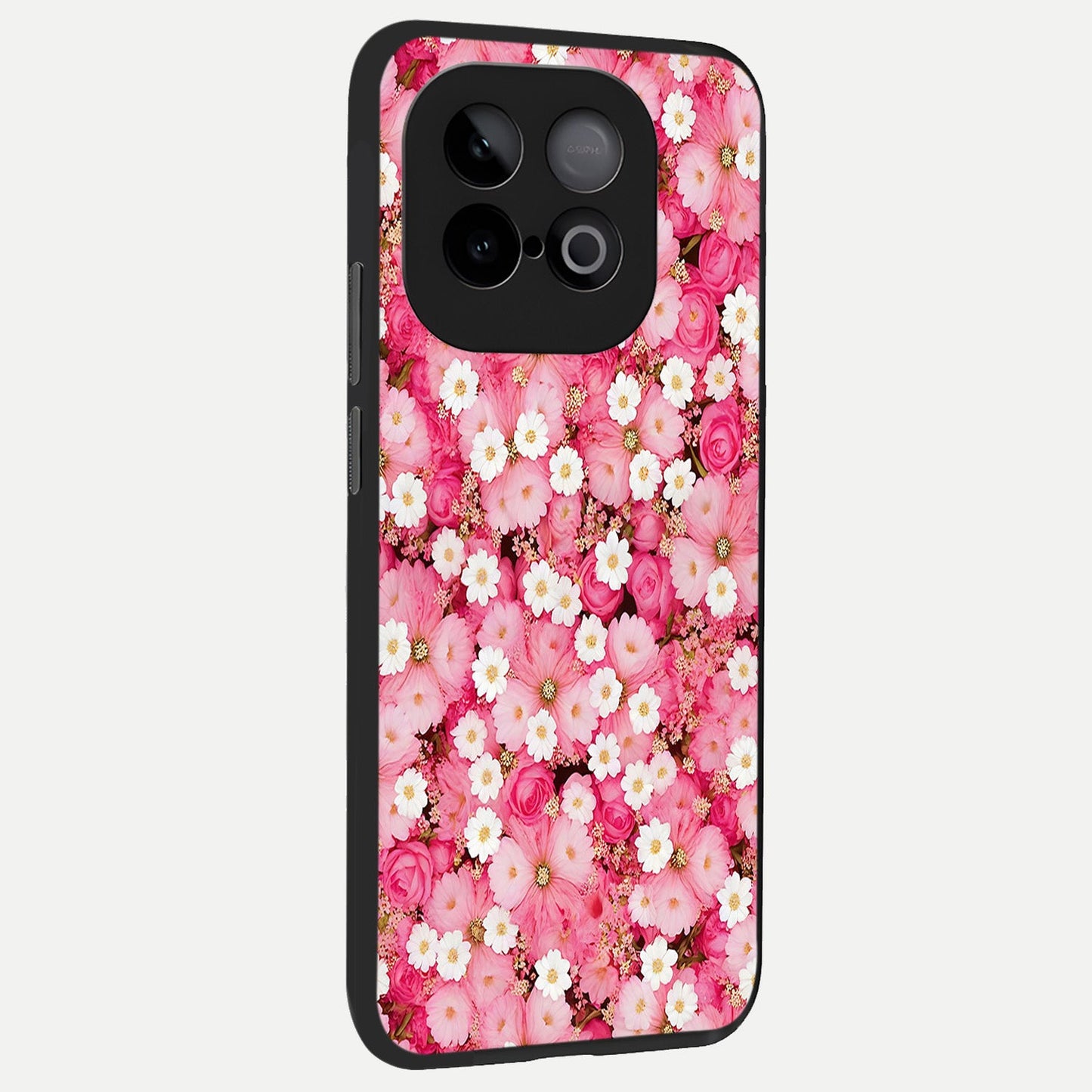  Pink Daisy Bliss back cover for iQOO Neo 10 slim fit glass case with vibrant aesthetic design