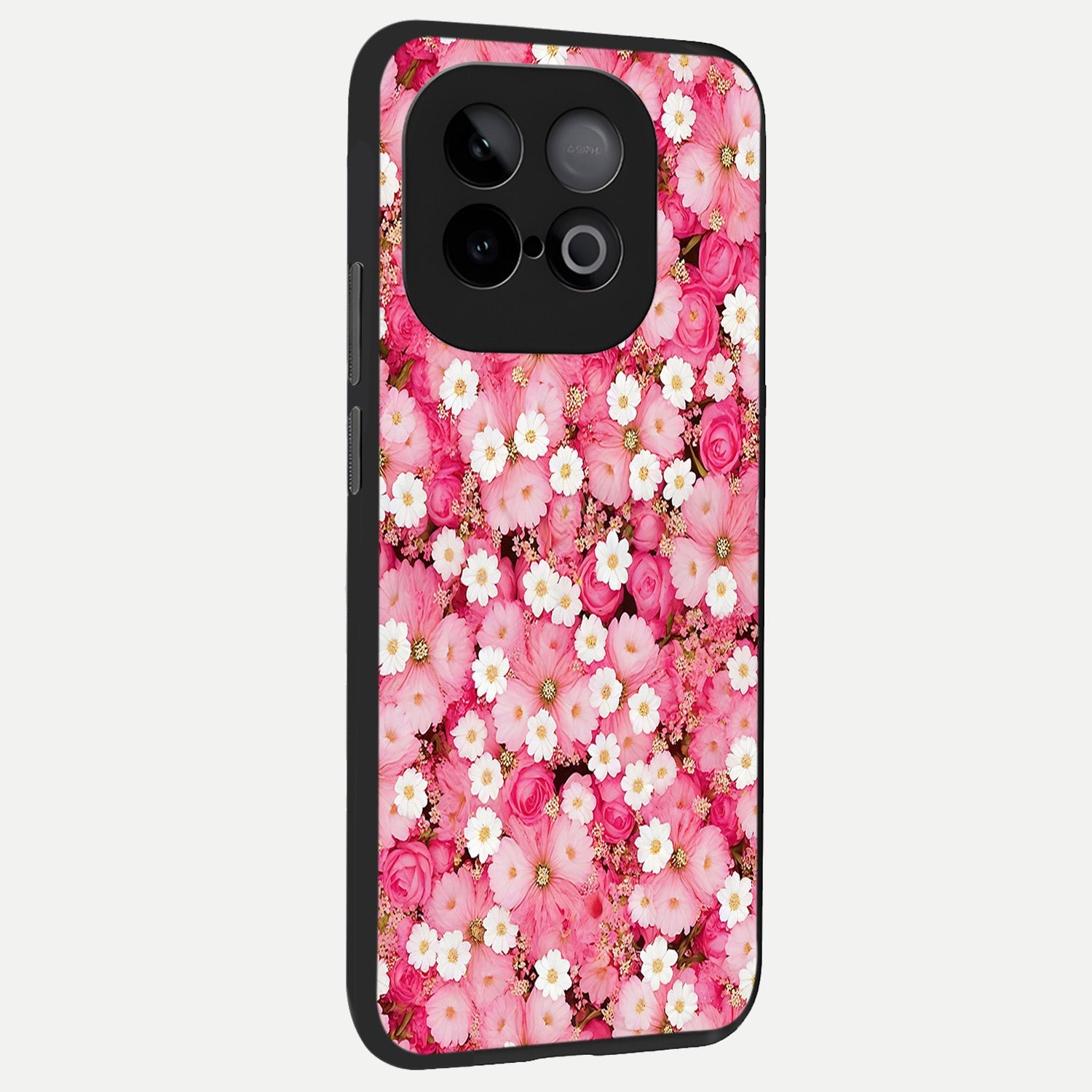  Pink Daisy Bliss back cover for iQOO Neo 10 slim fit glass case with vibrant aesthetic design