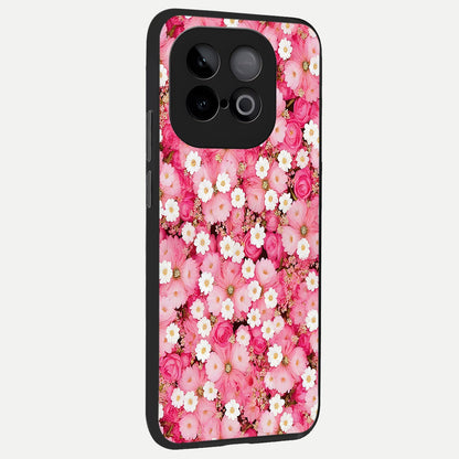  Pink Daisy Bliss back cover for iQOO Neo 10 slim fit glass case with vibrant aesthetic design