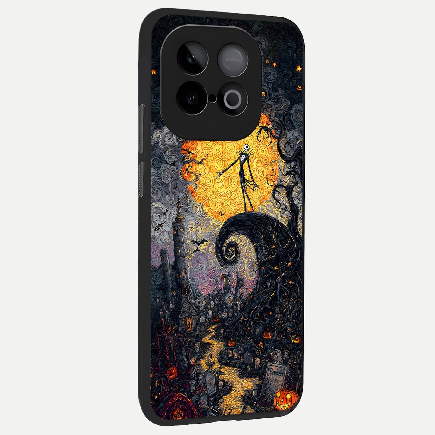  Pumpkin Moon Night back cover for iQOO Neo 10 slim fit glass case with vibrant aesthetic design