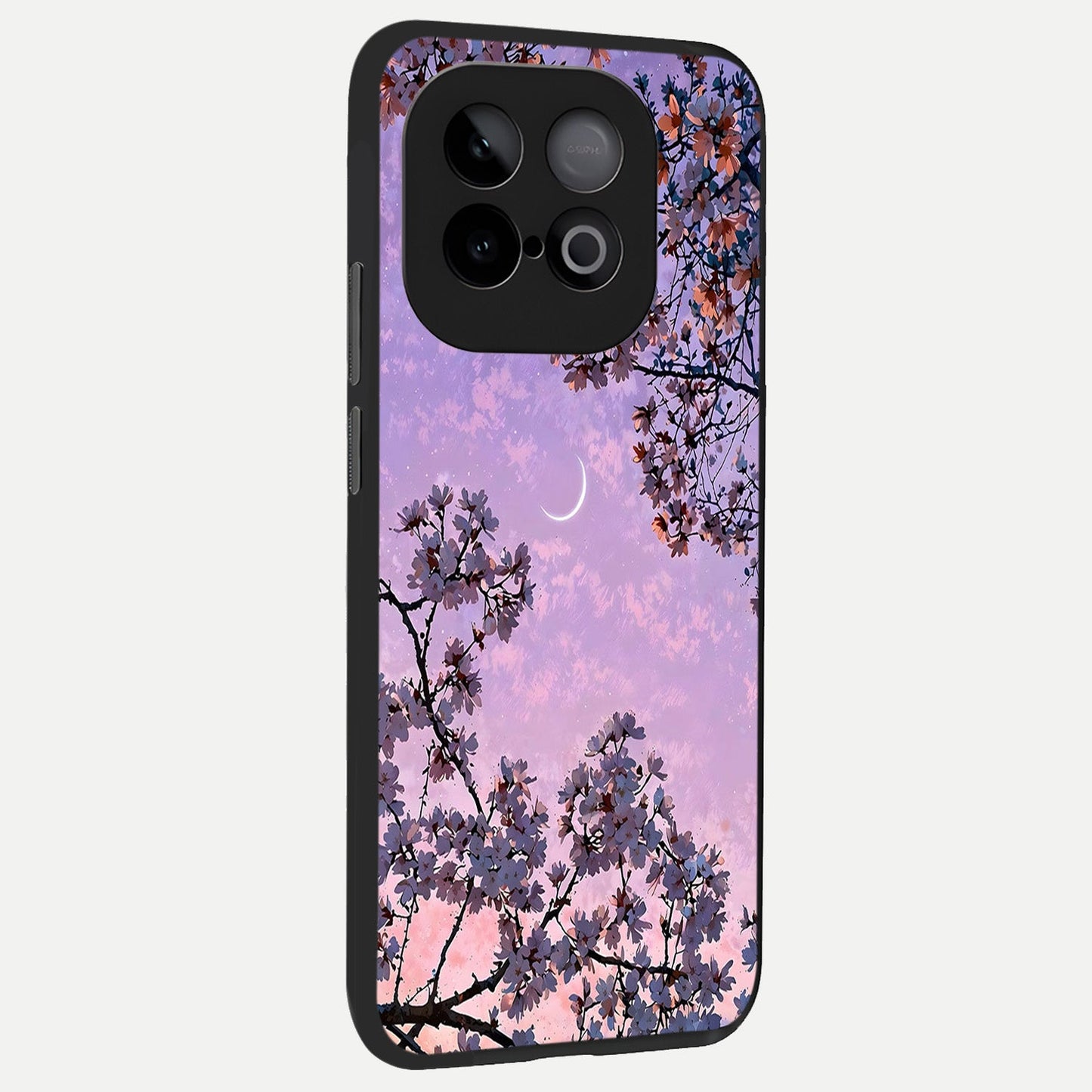  Purple Serenity Moon back cover for iQOO Neo 10 slim fit glass case with vibrant aesthetic design