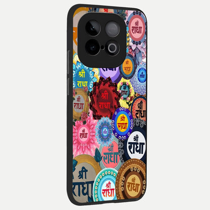  Radha Divine Bloom back cover for iQOO Neo 10 slim fit glass case with vibrant aesthetic design