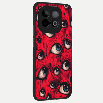  Red Eyes Pattern back cover for iQOO Neo 10 slim fit glass case with vibrant aesthetic design