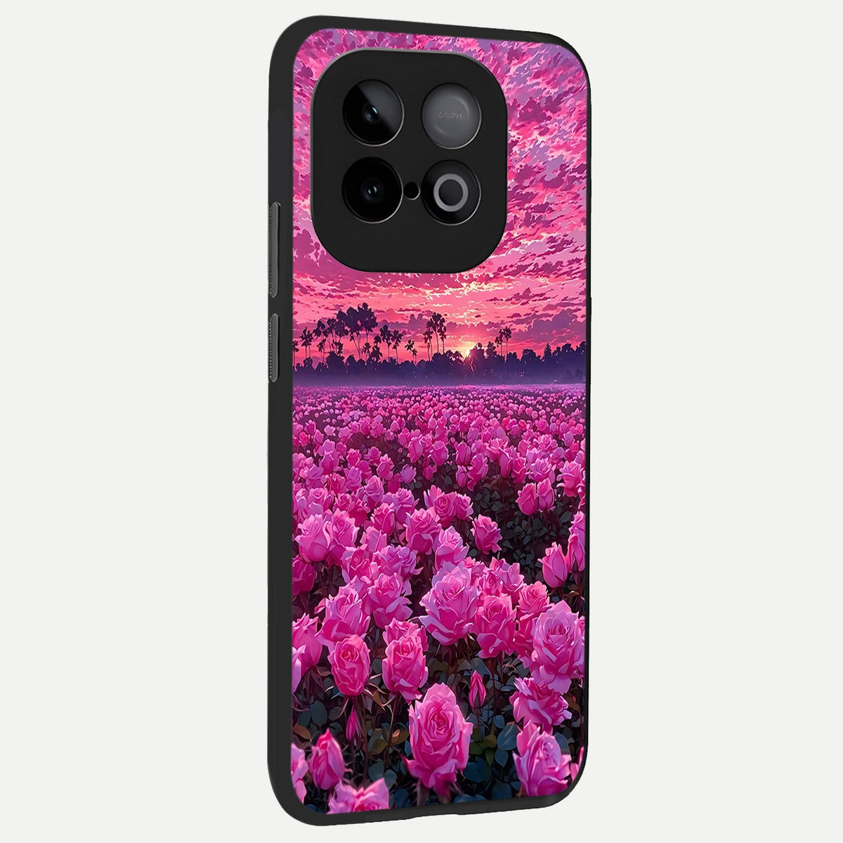  Rose Sunset Valley back cover for iQOO Neo 10 slim fit glass case with vibrant aesthetic design