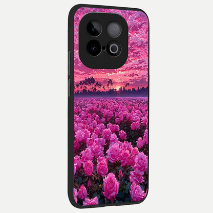  Rose Sunset Valley back cover for iQOO Neo 10 slim fit glass case with vibrant aesthetic design