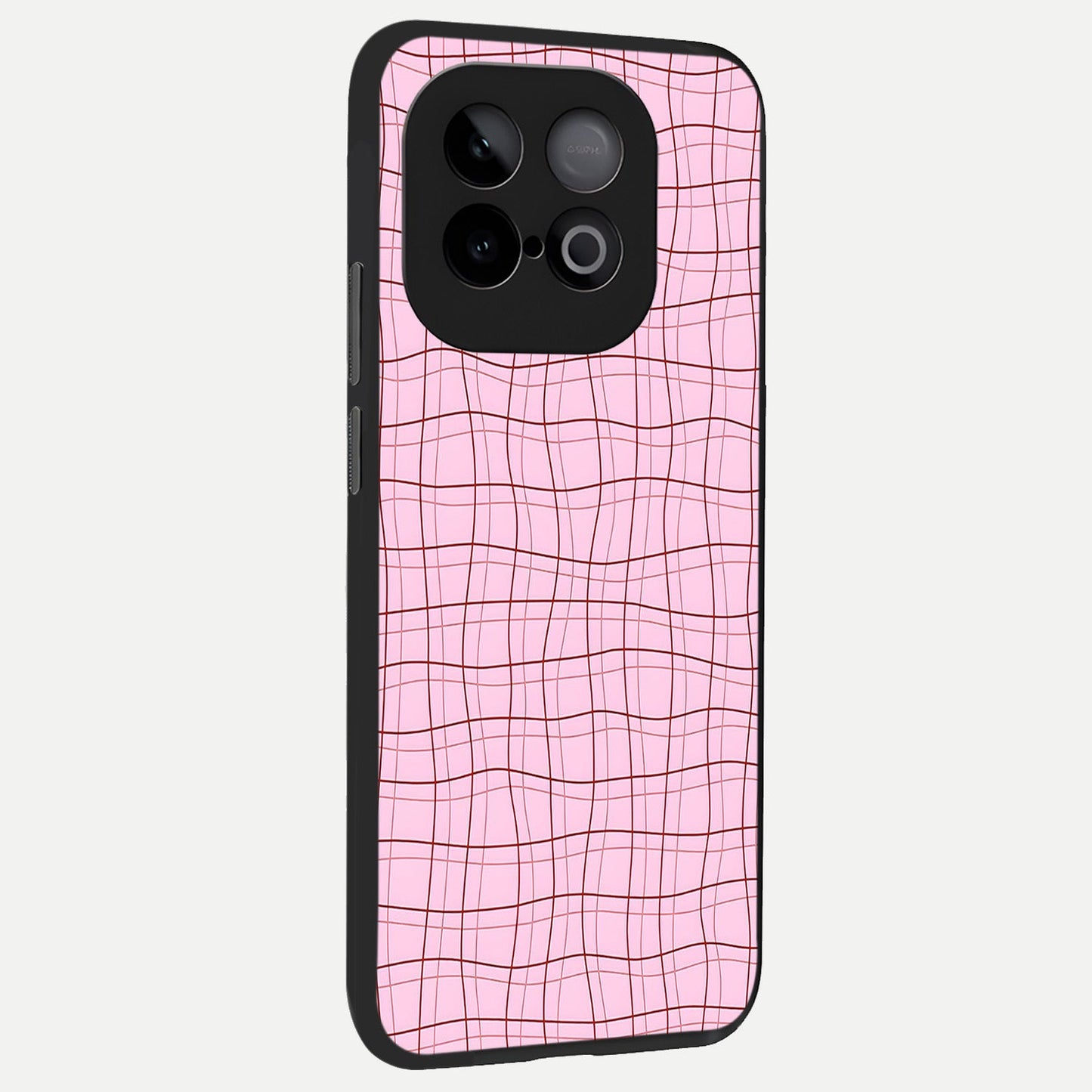 Soft Grid Bliss back cover for iQOO Neo 10 slim fit glass case with vibrant aesthetic design