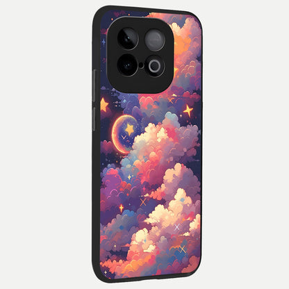  Starlit Dream Clouds back cover for iQOO Neo 10 slim fit glass case with vibrant aesthetic design