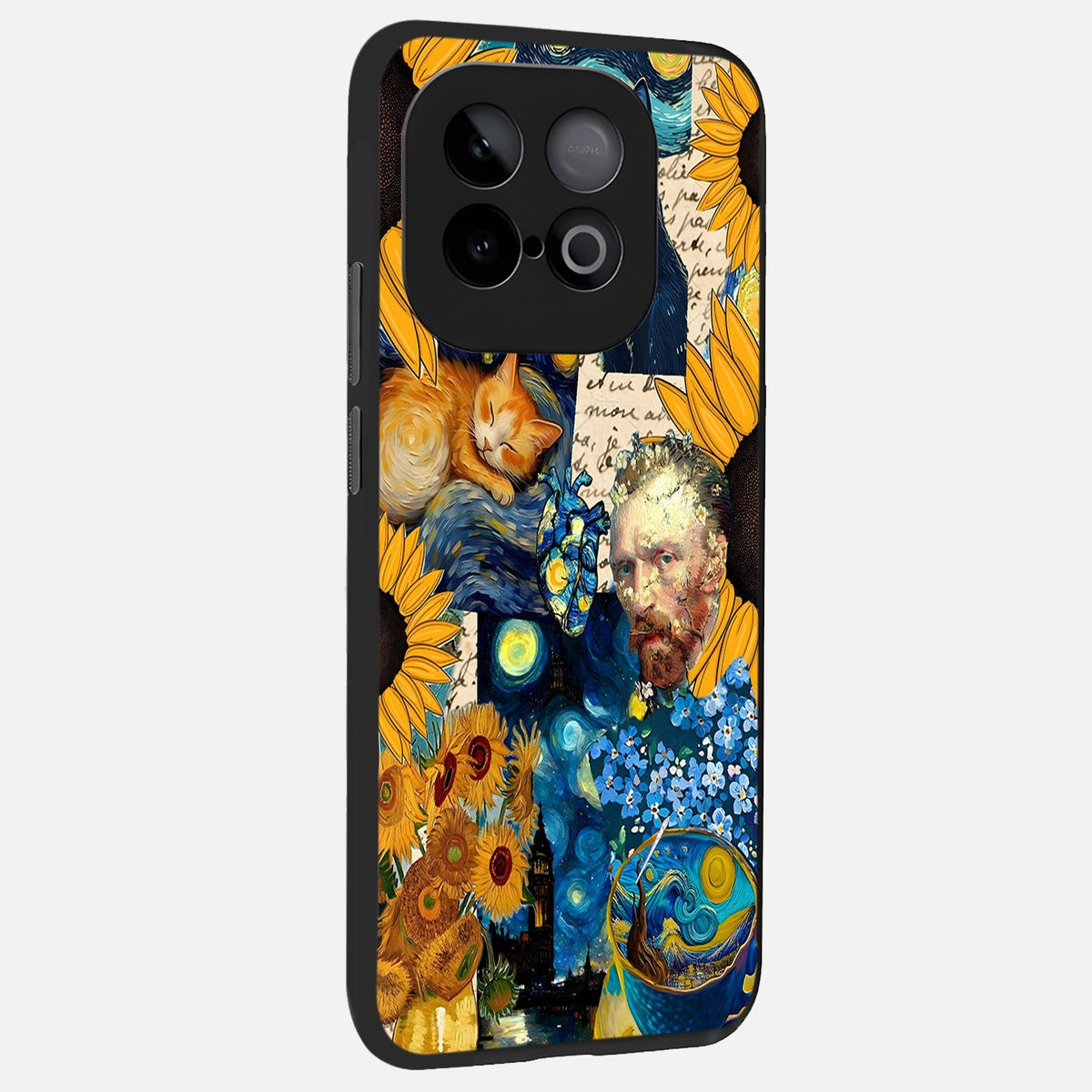  Sunflower Chic Mood Custom Name back cover for iQOO Neo 10 slim fit glass case with vibrant aesthetic design