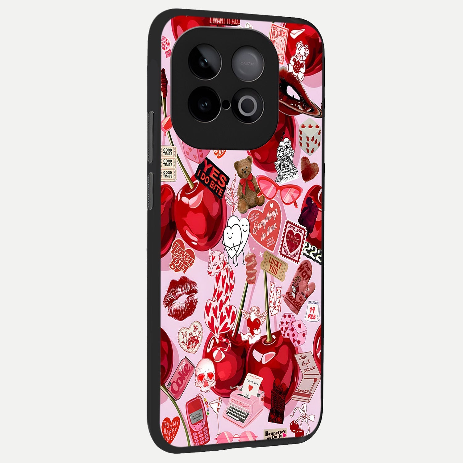  Sweet Cherry Chaos back cover for iQOO Neo 10 slim fit glass case with vibrant aesthetic design