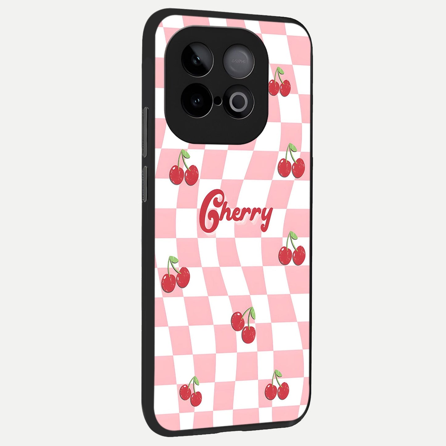  Sweet Cherry Vibes back cover for iQOO Neo 10 slim fit glass case with vibrant aesthetic design