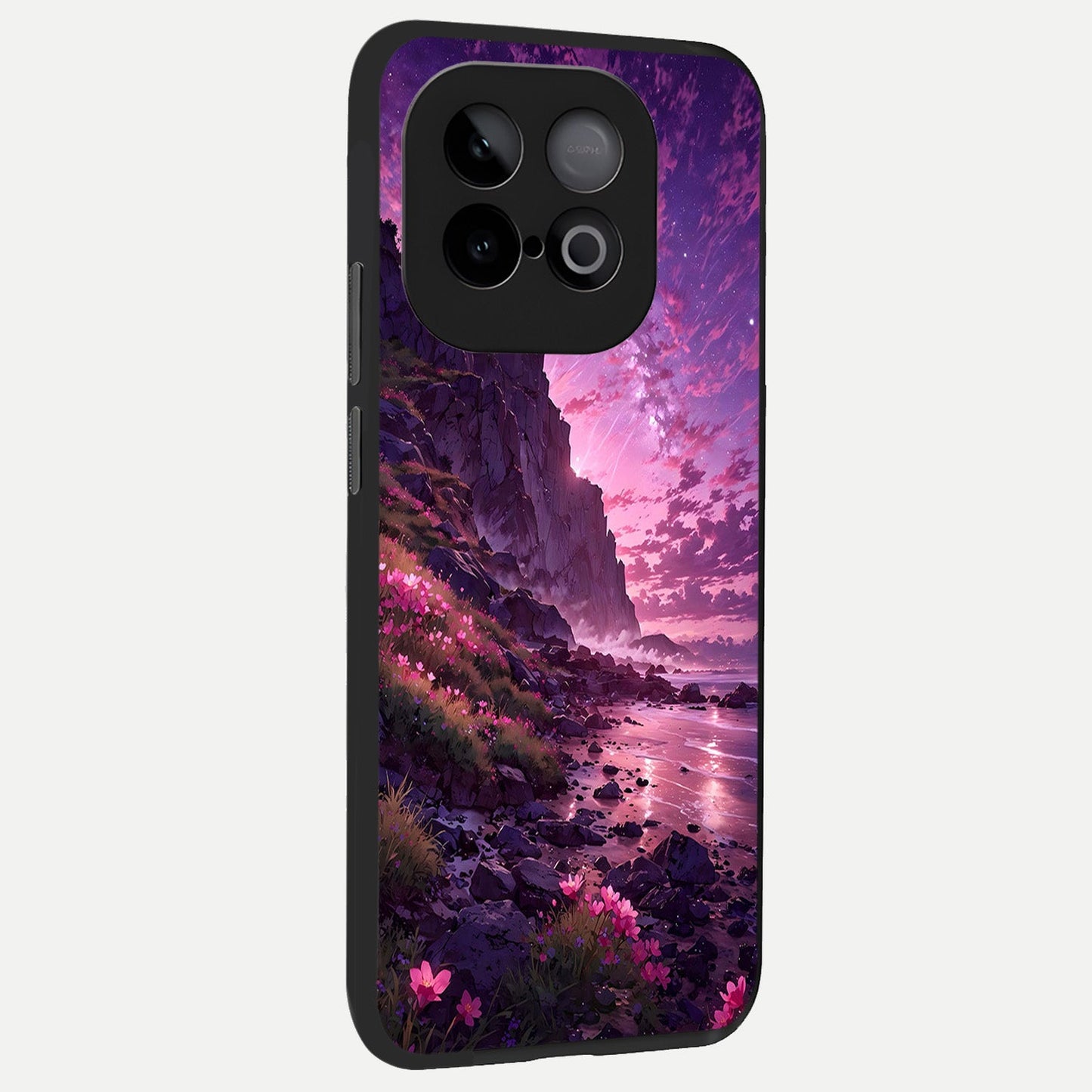  Twilight Blossom Coast back cover for iQOO Neo 10 slim fit glass case with vibrant aesthetic design