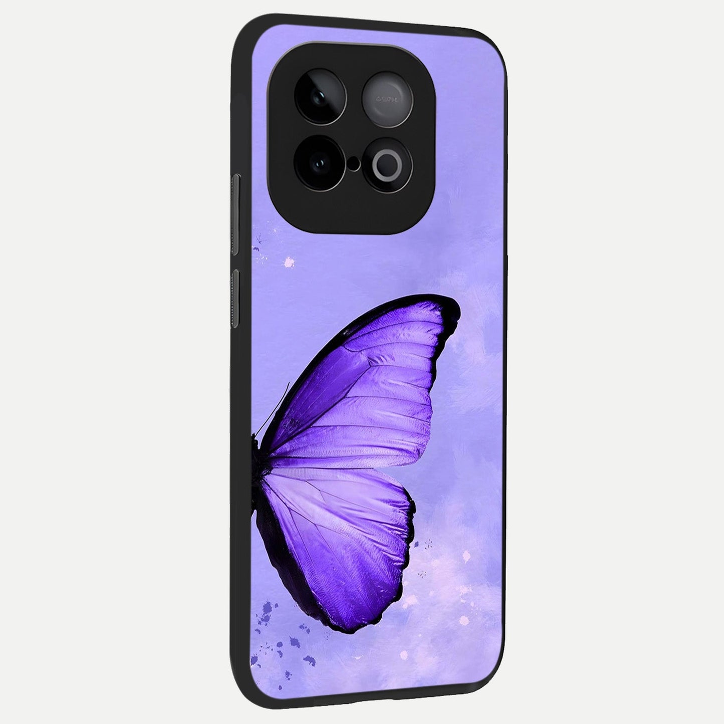  Violet Dream Wing back cover for iQOO Neo 10 slim fit glass case with vibrant aesthetic design