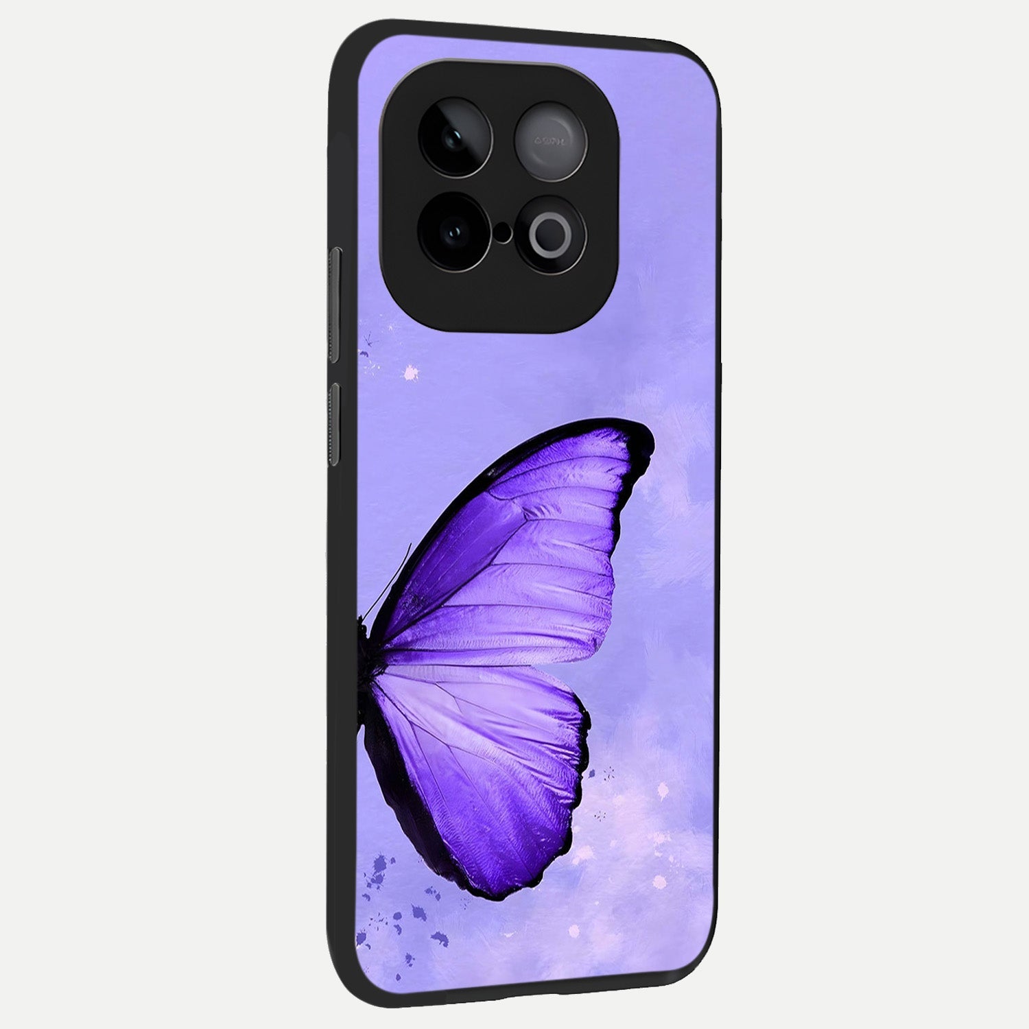  Violet Dream Wing back cover for iQOO Neo 10 slim fit glass case with vibrant aesthetic design