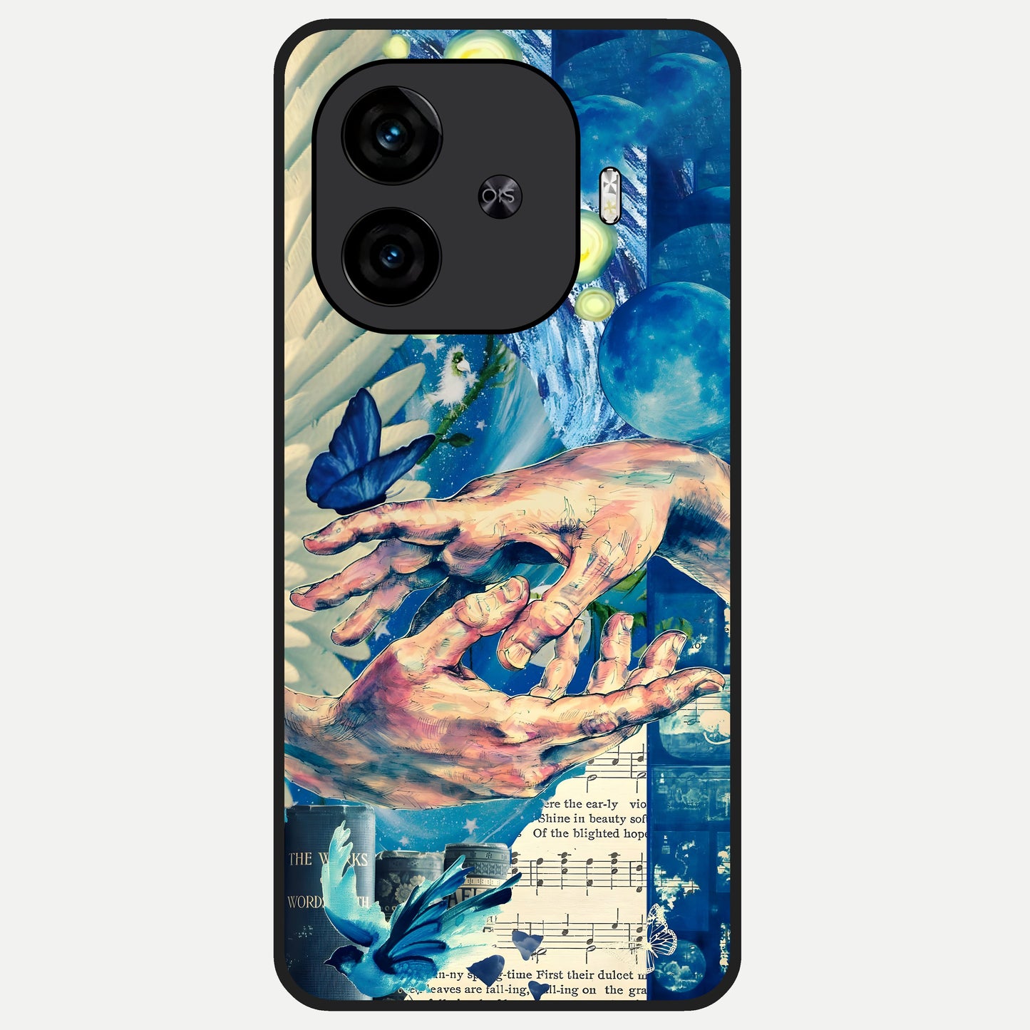  Aesthetic Divider Glass Case for  iQOO Z9 Turbo back cover – full design glossy printed glass finish