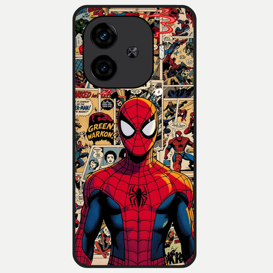  Aesthetic Spider Glass Case for  iQOO Z9 Turbo back cover – full design glossy printed glass finish