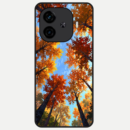  Autumn Sky Rise Glass Case for  iQOO Z9 Turbo back cover – full design glossy printed glass finish
