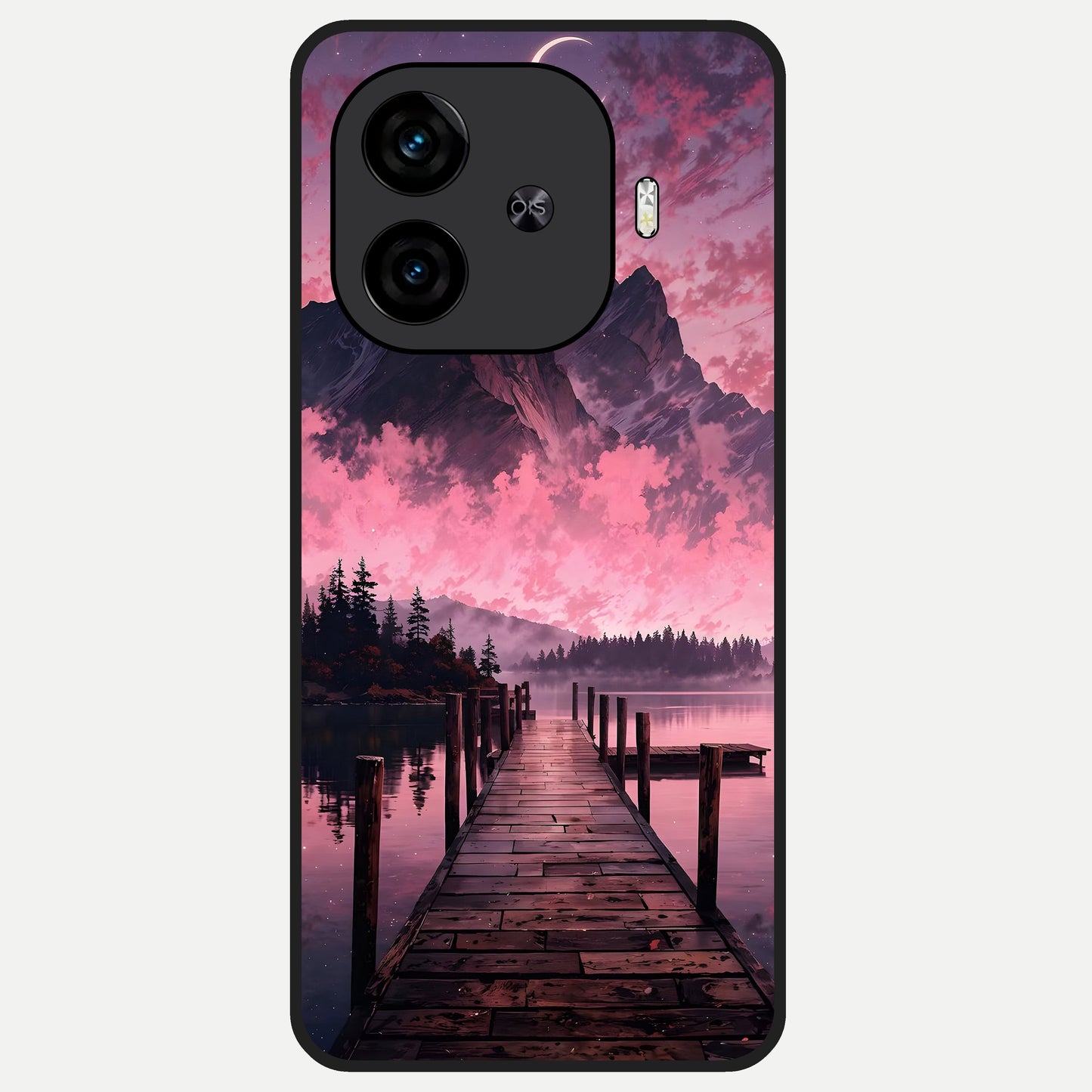  Beautiful Mountain View Glass Case for  iQOO Z9 Turbo back cover – full design glossy printed glass finish