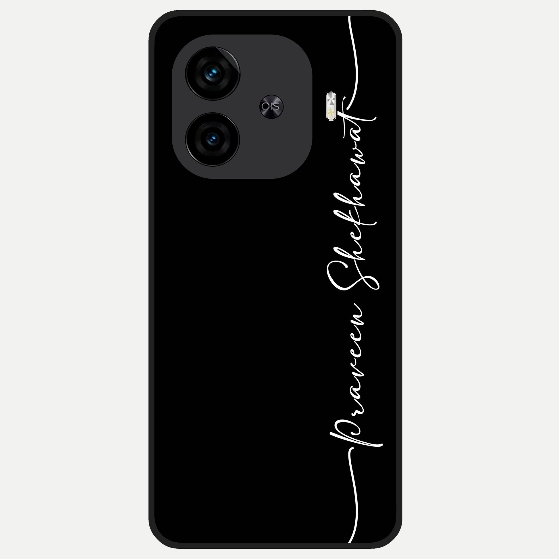  Black Tune Custom Name Glass Case for  iQOO Z9 Turbo back cover – full design glossy printed glass finish