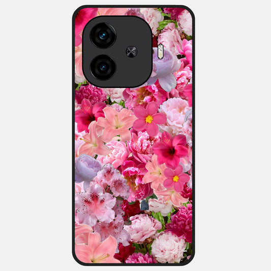  Bloom Crush Fantasy Glass Case for  iQOO Z9 Turbo back cover – full design glossy printed glass finish