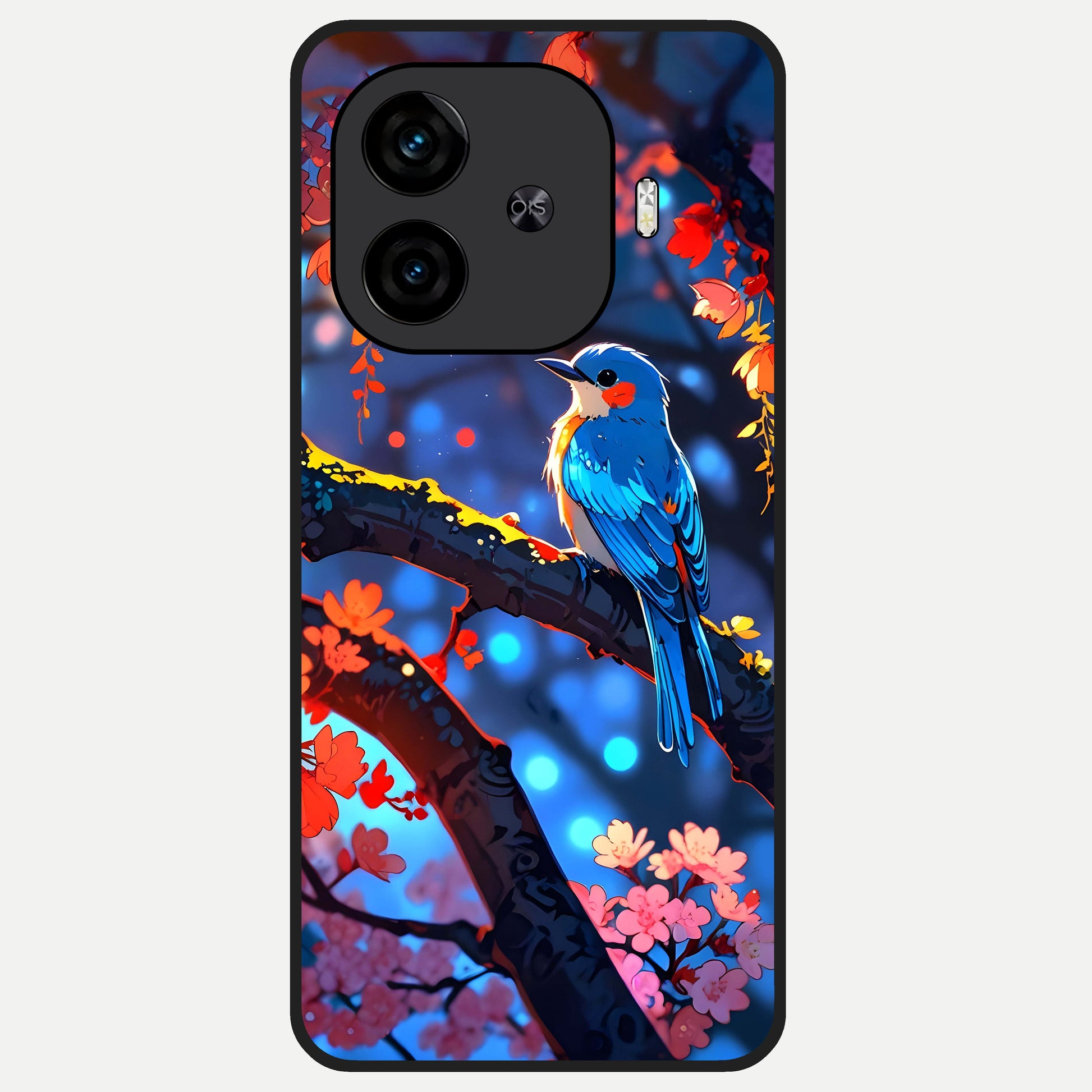  Blooming Water Drift Glass Case for  iQOO Z9 Turbo back cover – full design glossy printed glass finish