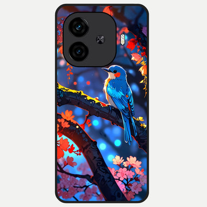  Blooming Water Drift Glass Case for  iQOO Z9 Turbo back cover – full design glossy printed glass finish
