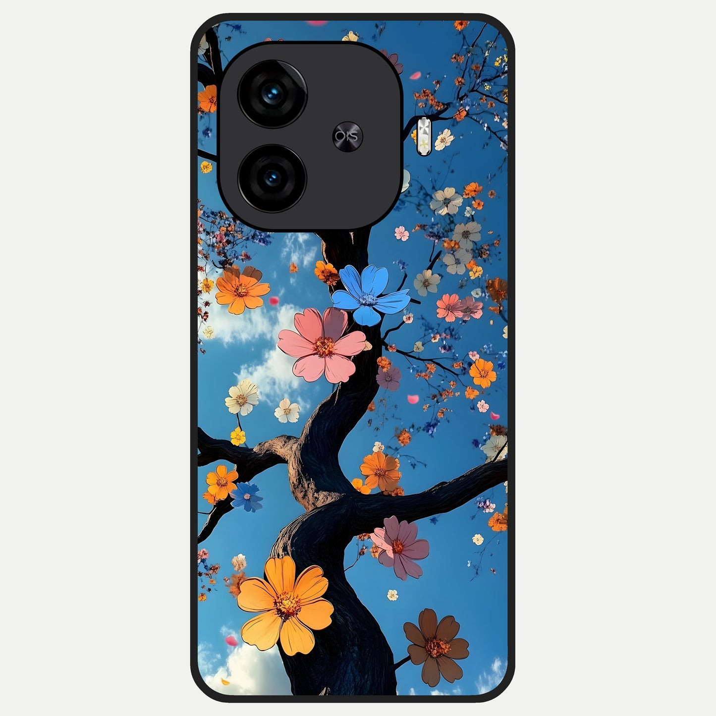  Blossom Dream Sky Glass Case for  iQOO Z9 Turbo back cover – full design glossy printed glass finish