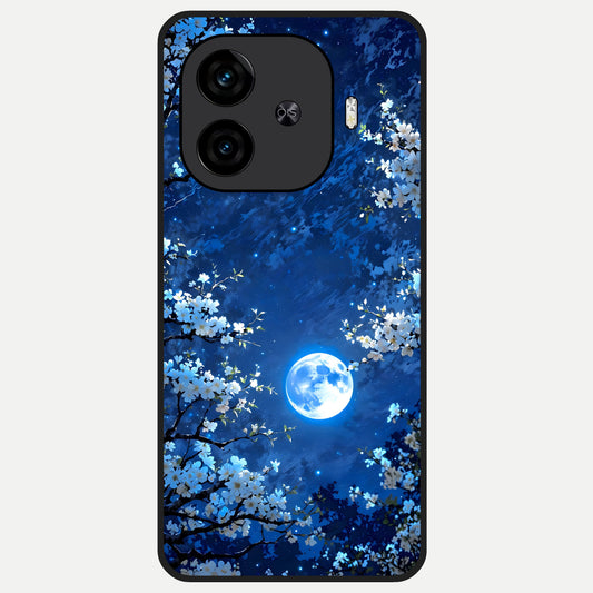  Blossom Moonlight Sky Glass Case for  iQOO Z9 Turbo back cover – full design glossy printed glass finish