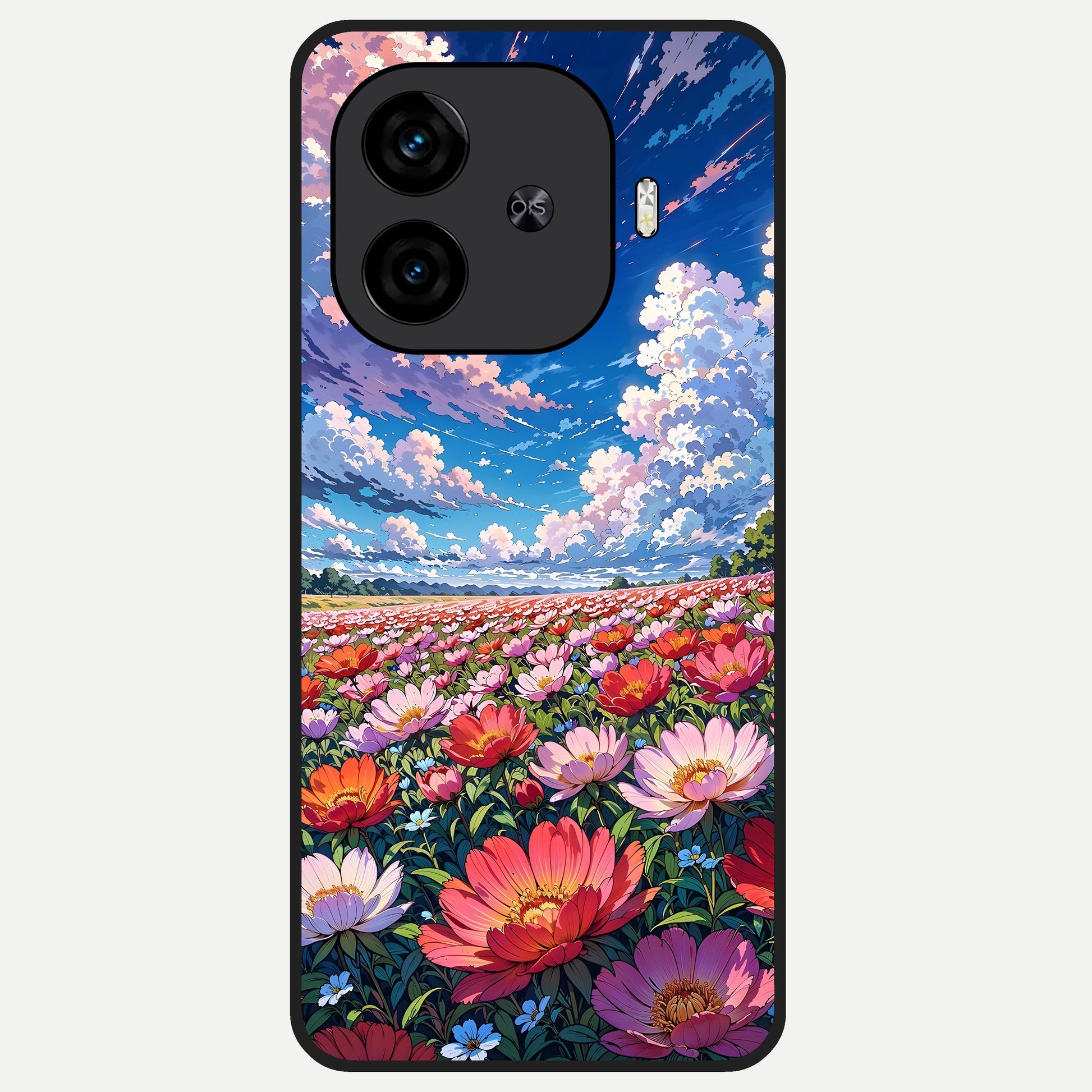  Blossom Sky Field Glass Case for  iQOO Z9 Turbo back cover – full design glossy printed glass finish