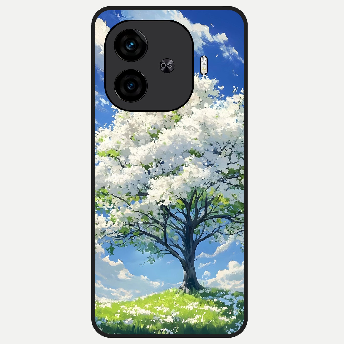  Blossom Sky Serenity Glass Case for  iQOO Z9 Turbo back cover – full design glossy printed glass finish