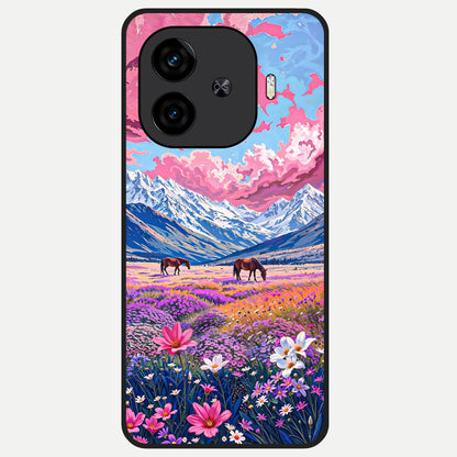  Blossom Valley Dream Glass Case for  iQOO Z9 Turbo back cover – full design glossy printed glass finish