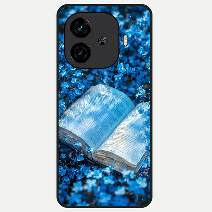  Blue Bloom Tales Glass Case for  iQOO Z9 Turbo back cover – full design glossy printed glass finish