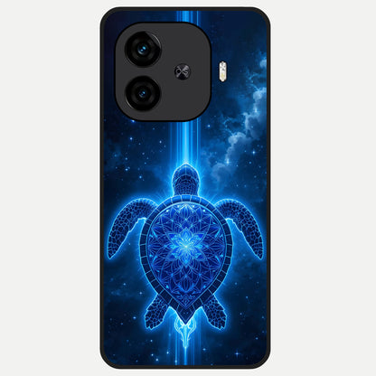 Blue Galaxy Turtle Glass Case for  iQOO Z9 Turbo back cover – full design glossy printed glass finish