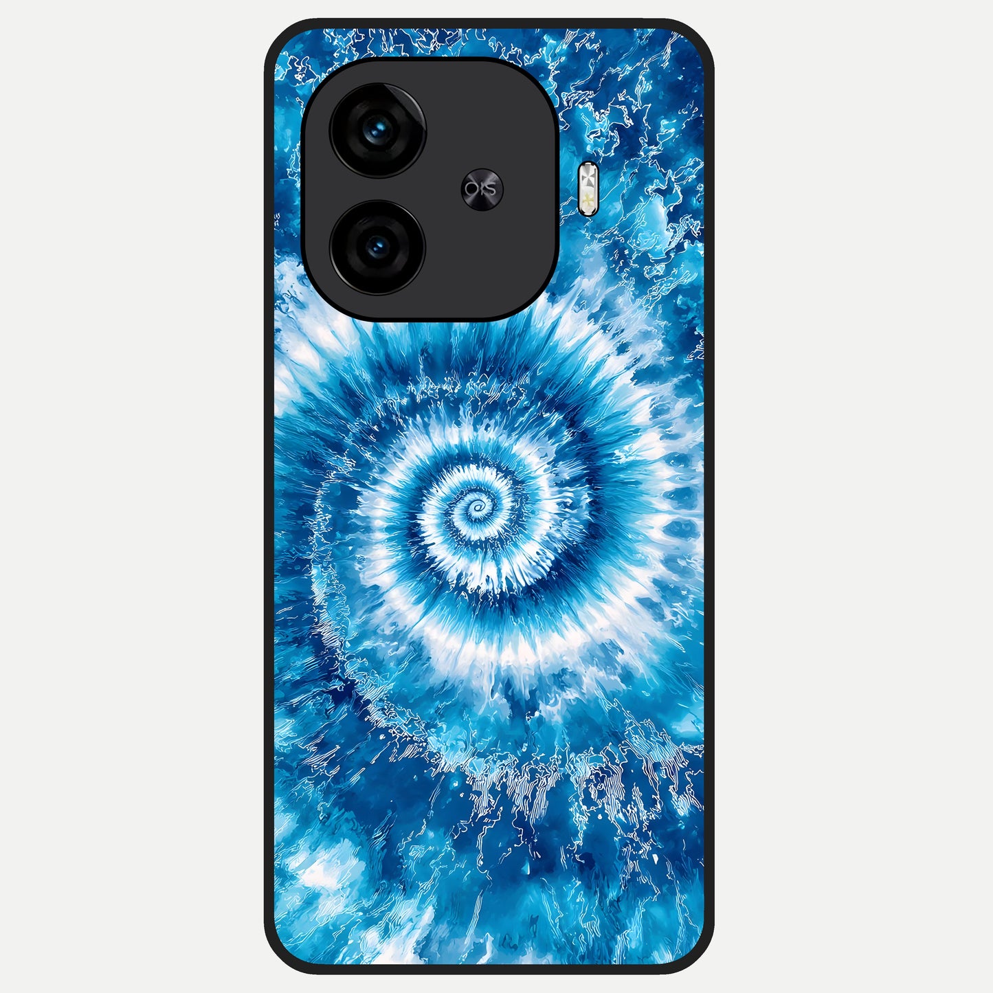  Blue Galaxy Wave Glass Case for  iQOO Z9 Turbo back cover – full design glossy printed glass finish