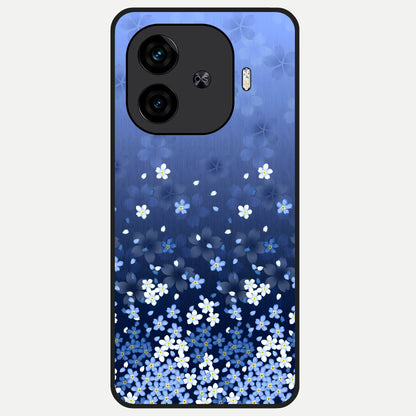  Blue Starry Glass Case for  iQOO Z9 Turbo back cover – full design glossy printed glass finish