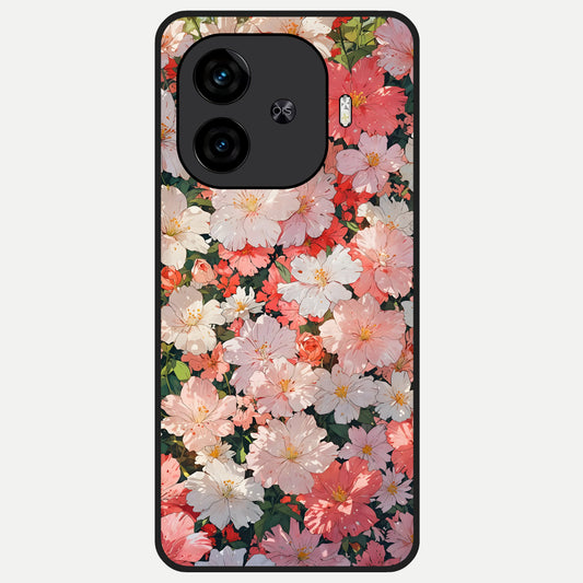  Blush Bloom Field Glass Case for  iQOO Z9 Turbo back cover – full design glossy printed glass finish