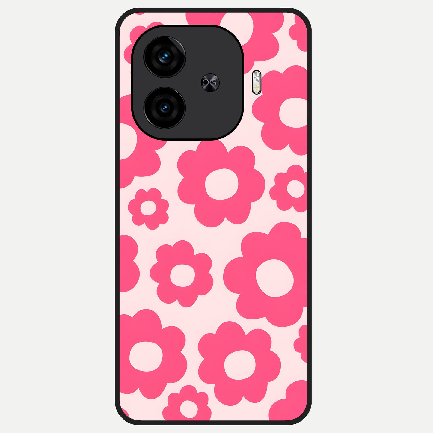  Blush Flower Pop Glass Case for  iQOO Z9 Turbo back cover – full design glossy printed glass finish