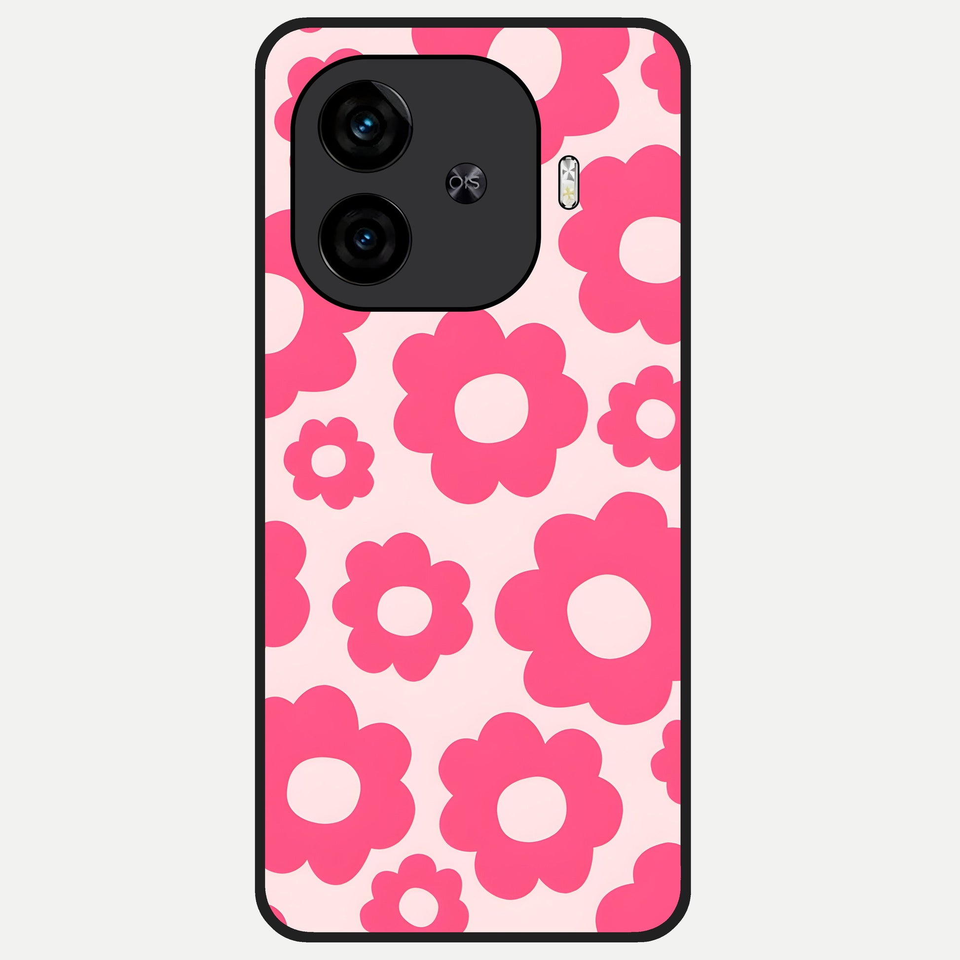  Blush Flower Pop Glass Case for  iQOO Z9 Turbo back cover – full design glossy printed glass finish