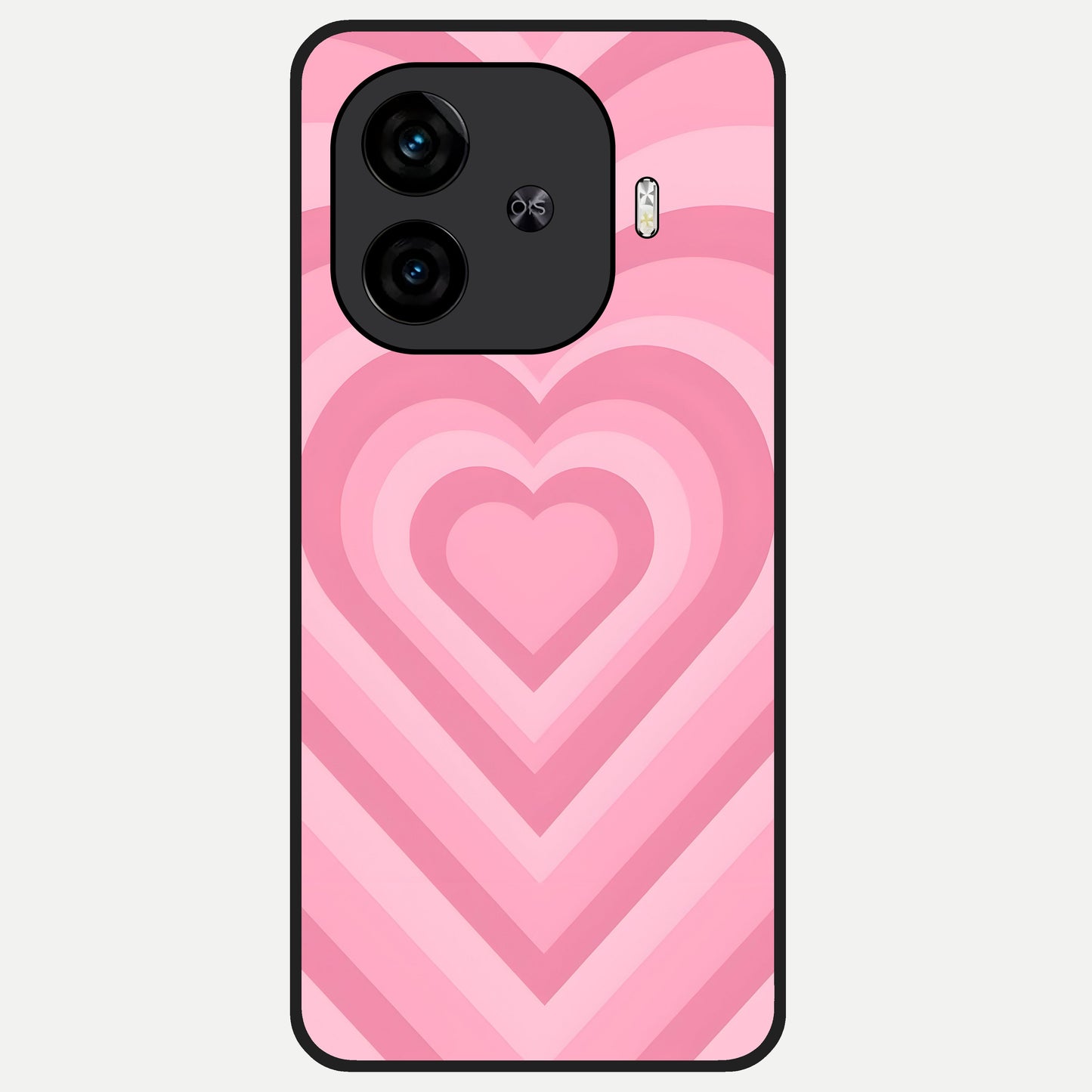  Blush Heart Waves Glass Case for  iQOO Z9 Turbo back cover – full design glossy printed glass finish