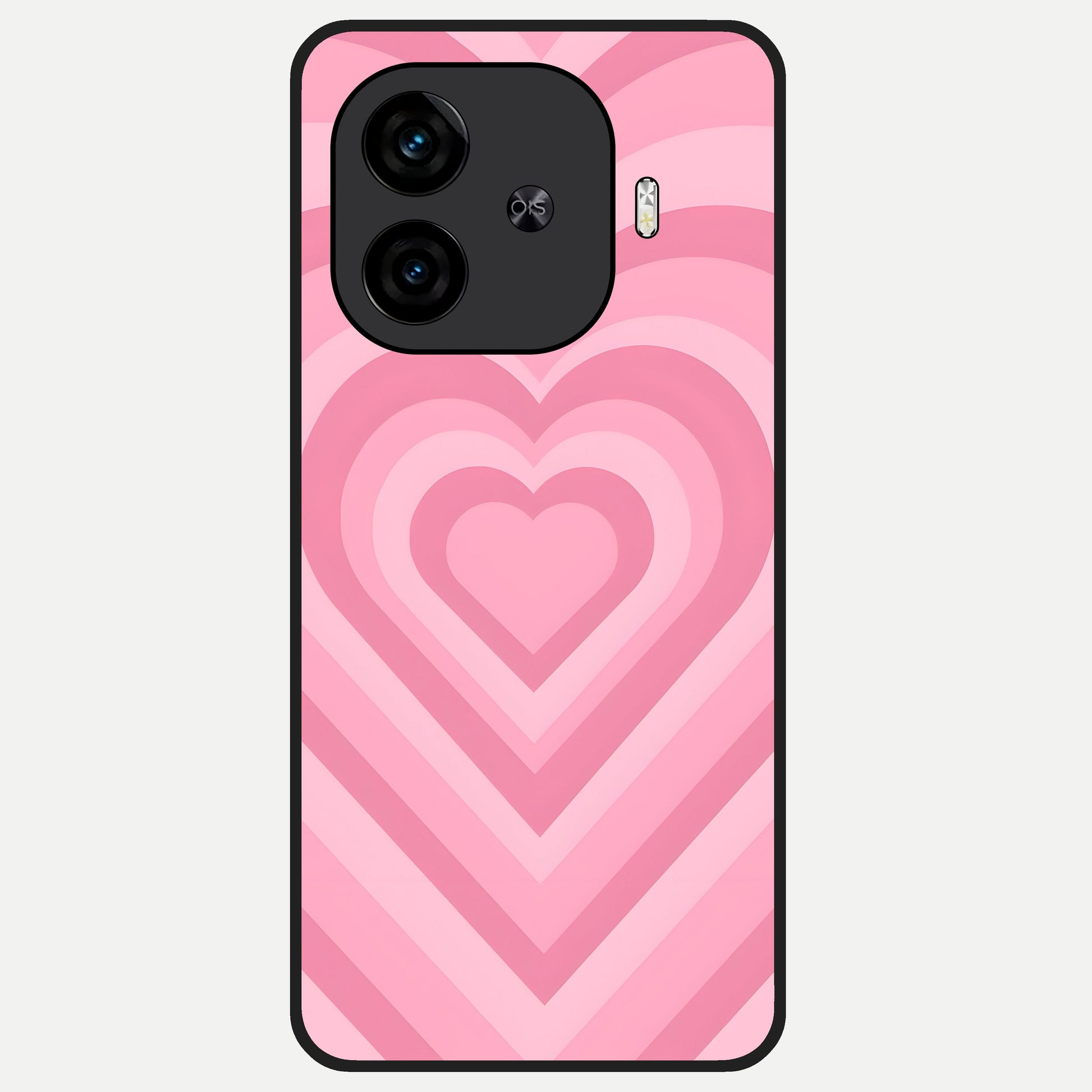  Blush Heart Waves Glass Case for  iQOO Z9 Turbo back cover – full design glossy printed glass finish